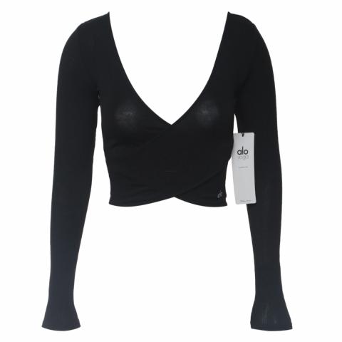 Sell Alo Yoga Amelia Long Sleeve Crop Black HuntStreet